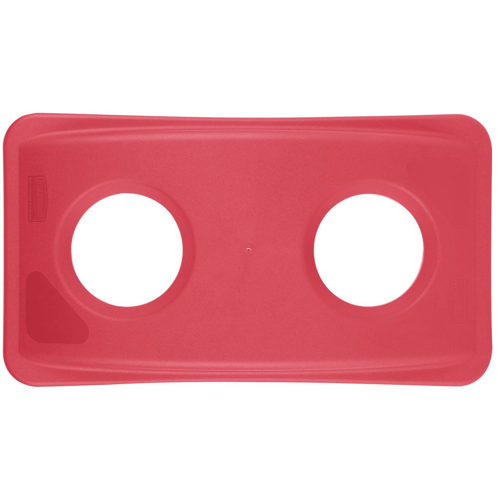 Rubbermaid Slim Jim szelektív szemetes kuka tető-üveghez-piros