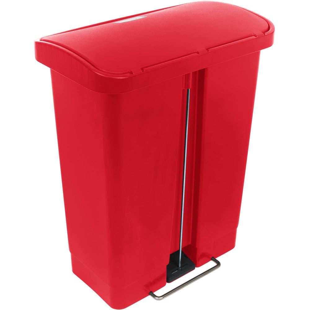 Rubbermaid Step On piros keskeny pedálos szemetes kuka 30 literes