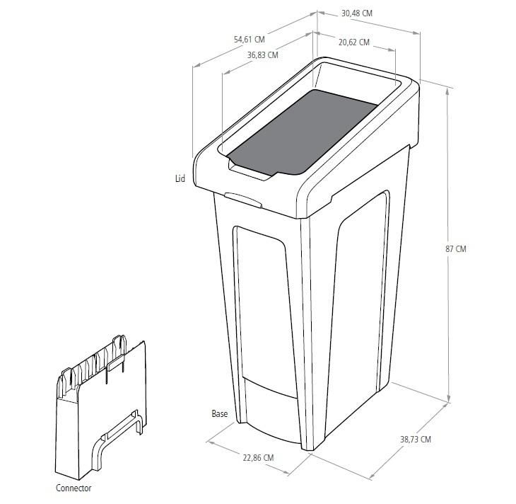 Rubbermaid Slim Jim szelektív kezdőkészlet 87L