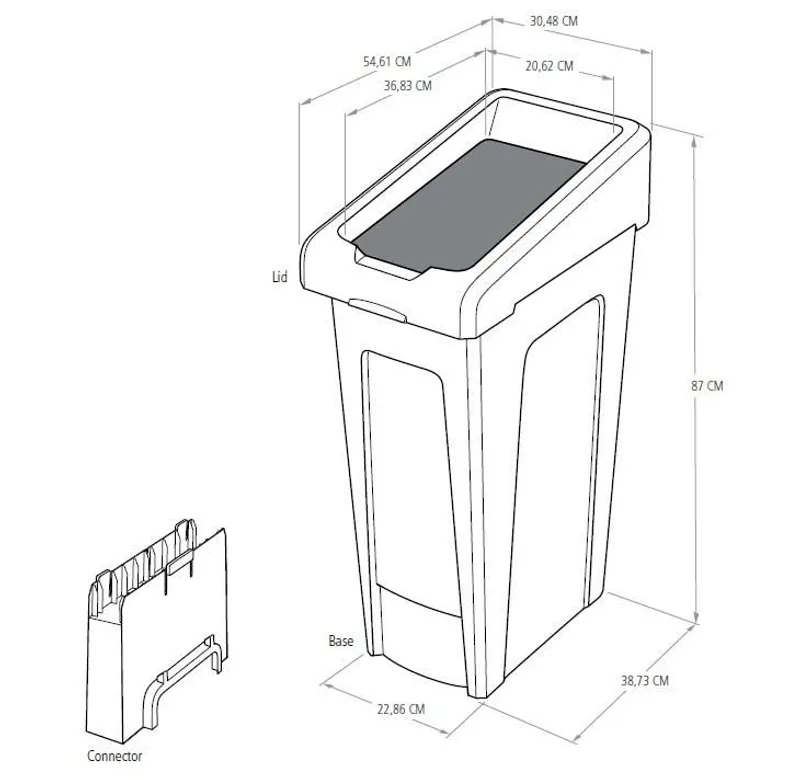 Rubbermaid Slim Jim szelektív kezdőkészlet 87L
