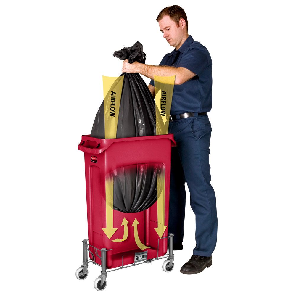 Rubbermaid Slim Jim szemetes kuka- 87 literes-piros