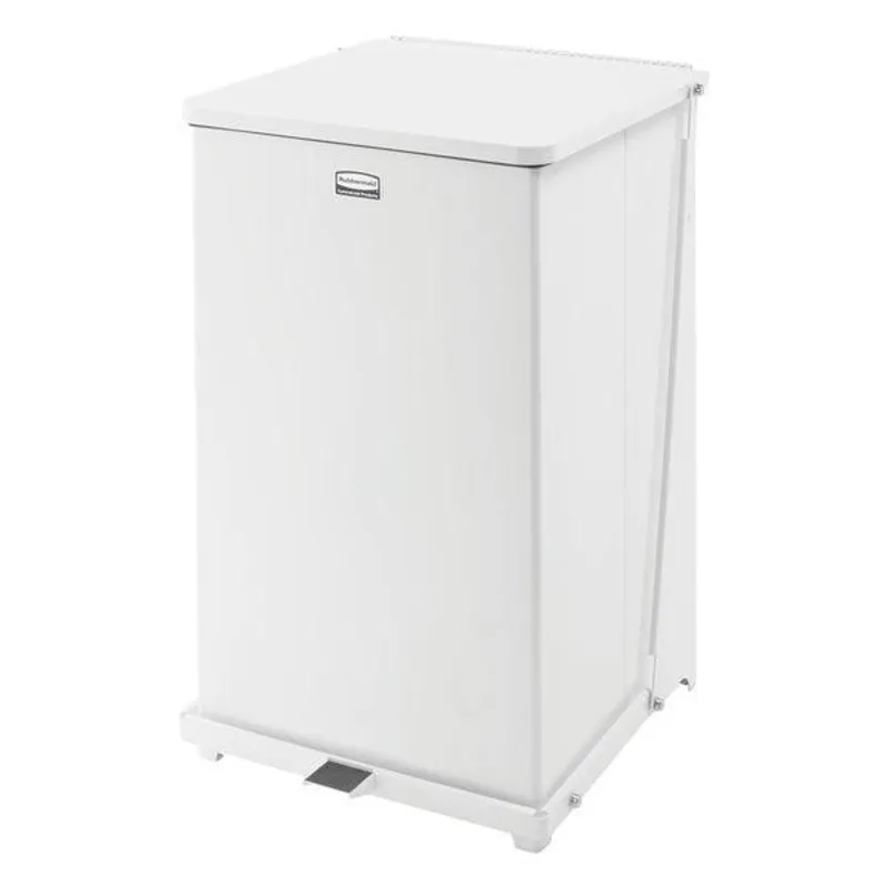 Rubbermaid acél pedálos szemetes 95L, tűzálló, fehér