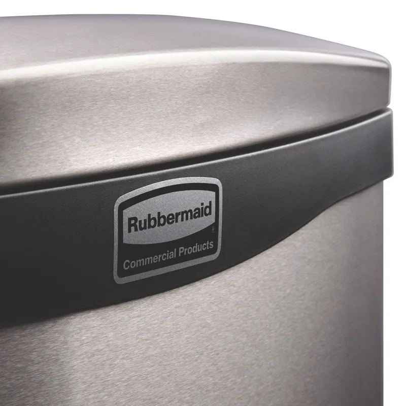 Rubbermaid Step-On rozsdamentes acél szemetes- fekete-metál-15L