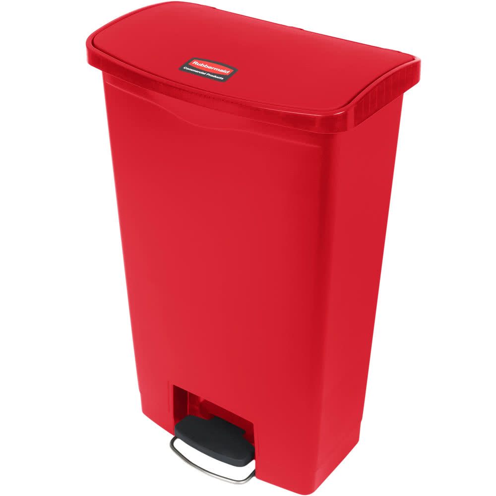 Rubbermaid Step-on keskeny pedálos szemetes kuka, piros- 68 literes