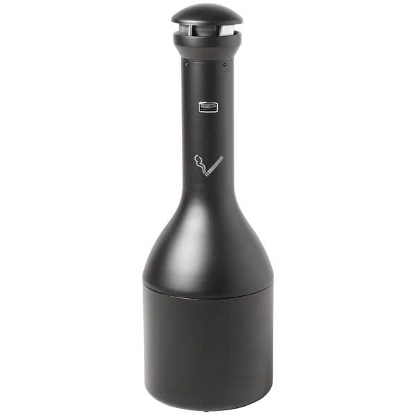Rubbermaid nagy kapacitású cigaretta csikkgyűjtő torony, design- fekete