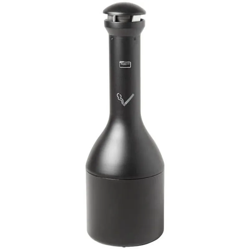Rubbermaid nagy kapacitású cigaretta csikkgyűjtő torony, design- fekete