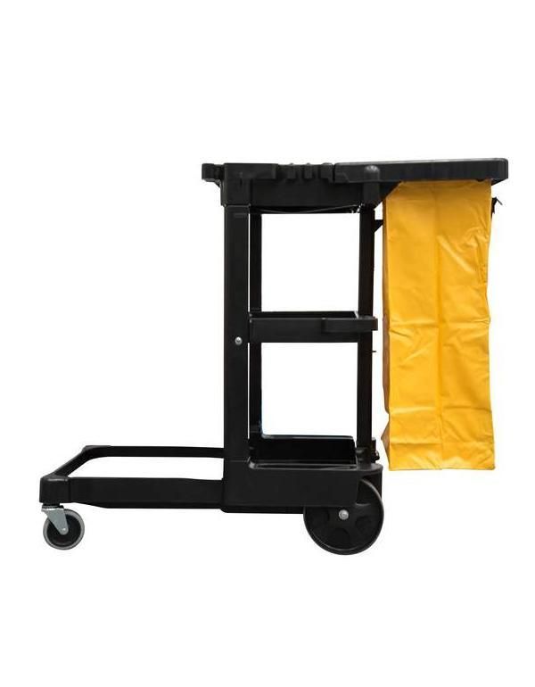 Rubbermaid takarító/ gondnok kocsi, 2 fix kerékkel - fekete