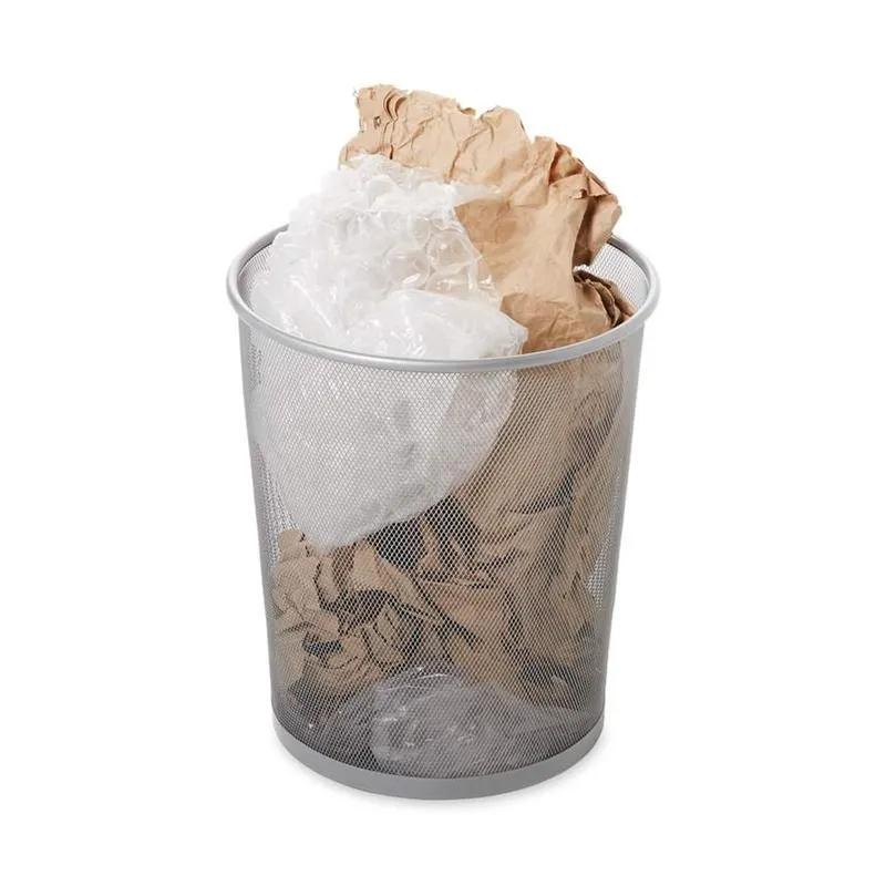 Rubbermaid papírkosár, fémhálós 19L, ezüst