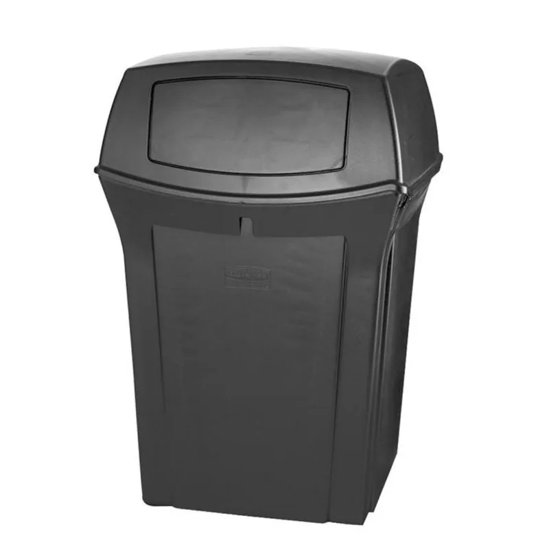 Rubbermaid Ranger kültéri szemetes, zárt-fekete-170L