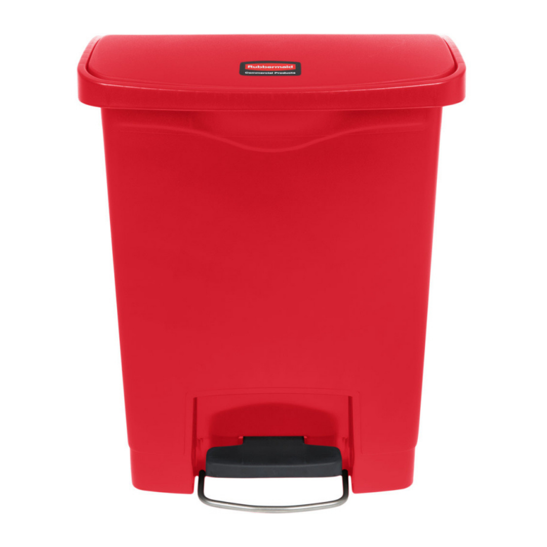 Rubbermaid Step On piros keskeny pedálos szemetes kuka 30 literes