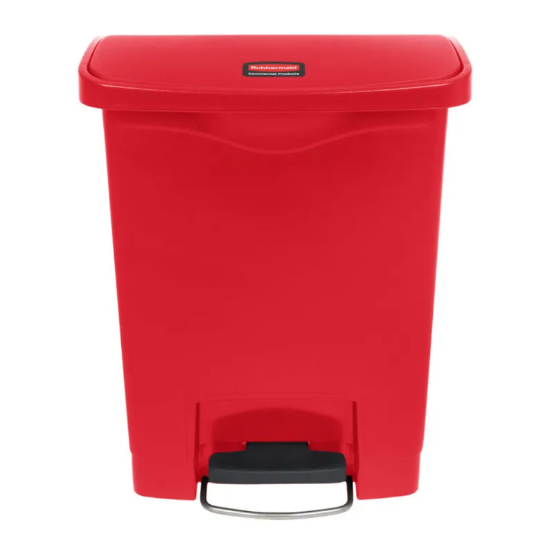 Rubbermaid Step On piros keskeny pedálos szemetes kuka 30 literes