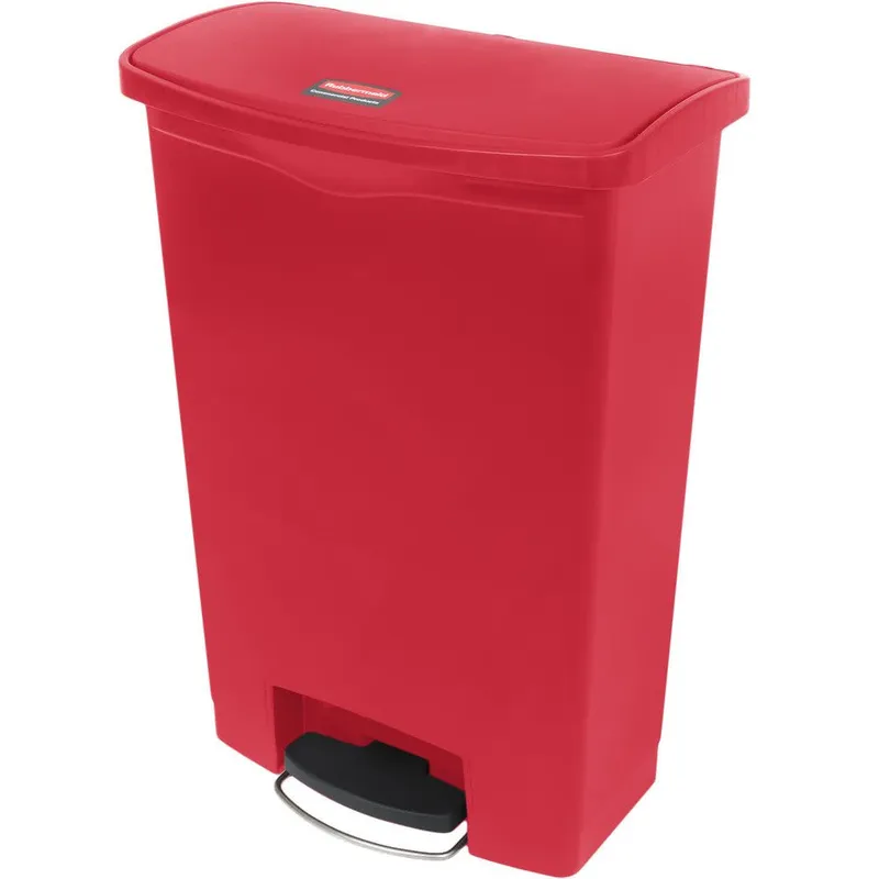 Rubbermaid Step-on keskeny pedálos szemetes kuka- piros- 90 literes