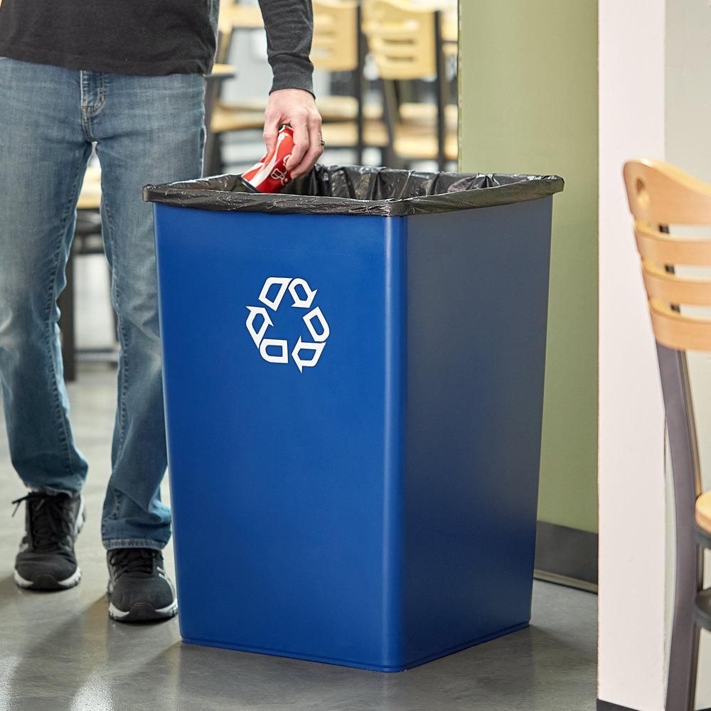 Rubbermaid négyzet alakú irodai szemetes kék