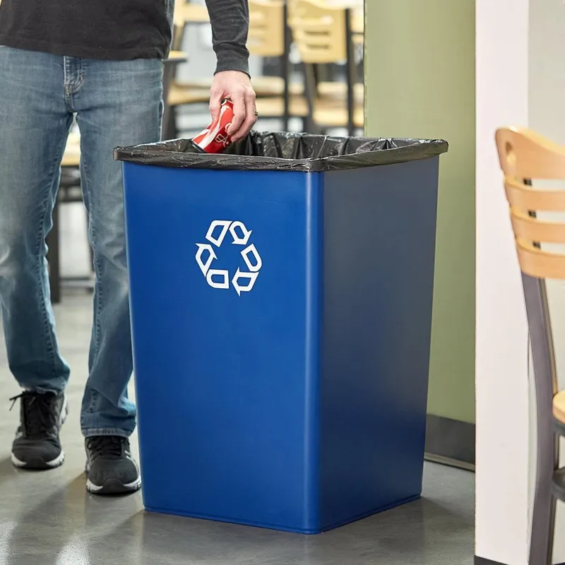 Rubbermaid négyzet alakú irodai szemetes kék