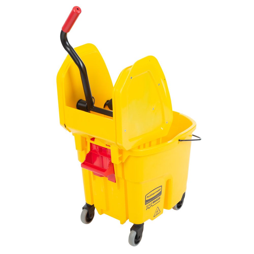 Rubbermaid WaveBrake felmosókocsi, mop facsaróval, kifröccsenésgátlóval - sárga