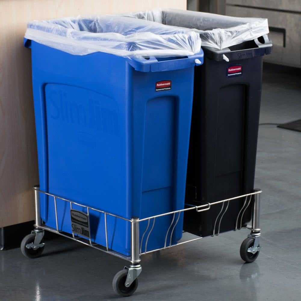 Rubbermaid Slim Jim gurulós kocsi szemeteshez- 2 rekeszes