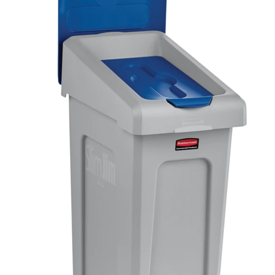 Rubbermaid fedélbetét Slim Jim szelektív kezdőszetthez-kék zárt