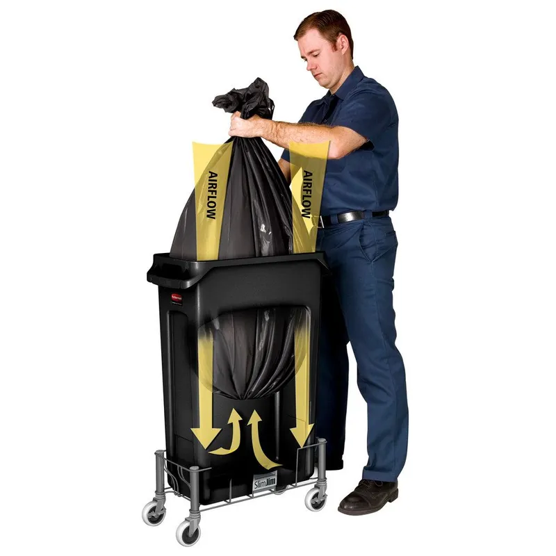 Rubbermaid Slim Jim keskeny szemetes kuka 60L fekete