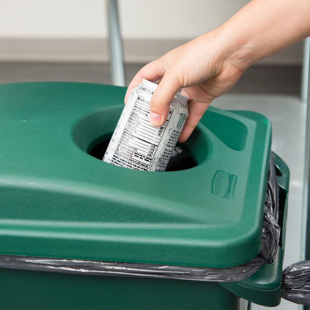 Rubbermaid Slim Jim szemetes kuka tető - üveggyűjtős-zöld