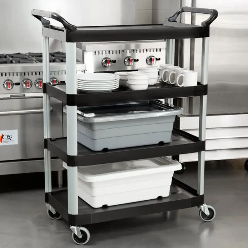 Rubbermaid X-Tra szervizkocsi 4 polcos- fekete
