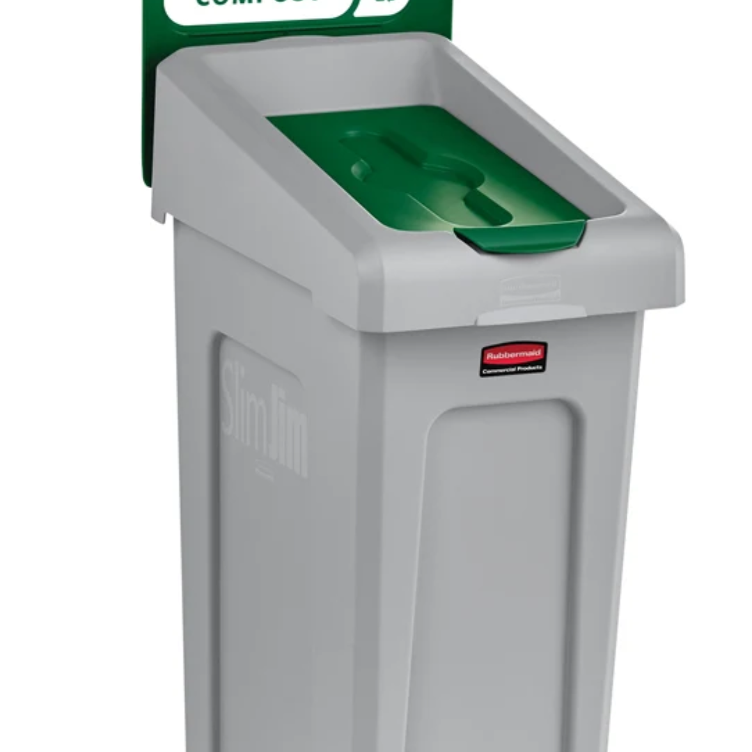 Rubbermaid fedélbetét Slim Jim szelektív kezdőszetthez-zöld zárt