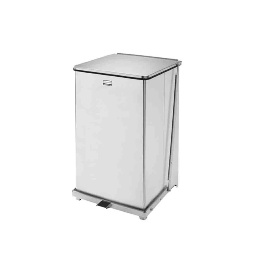 Rubbermaid acél ezüst pedálos szemetes 95L, tűzálló