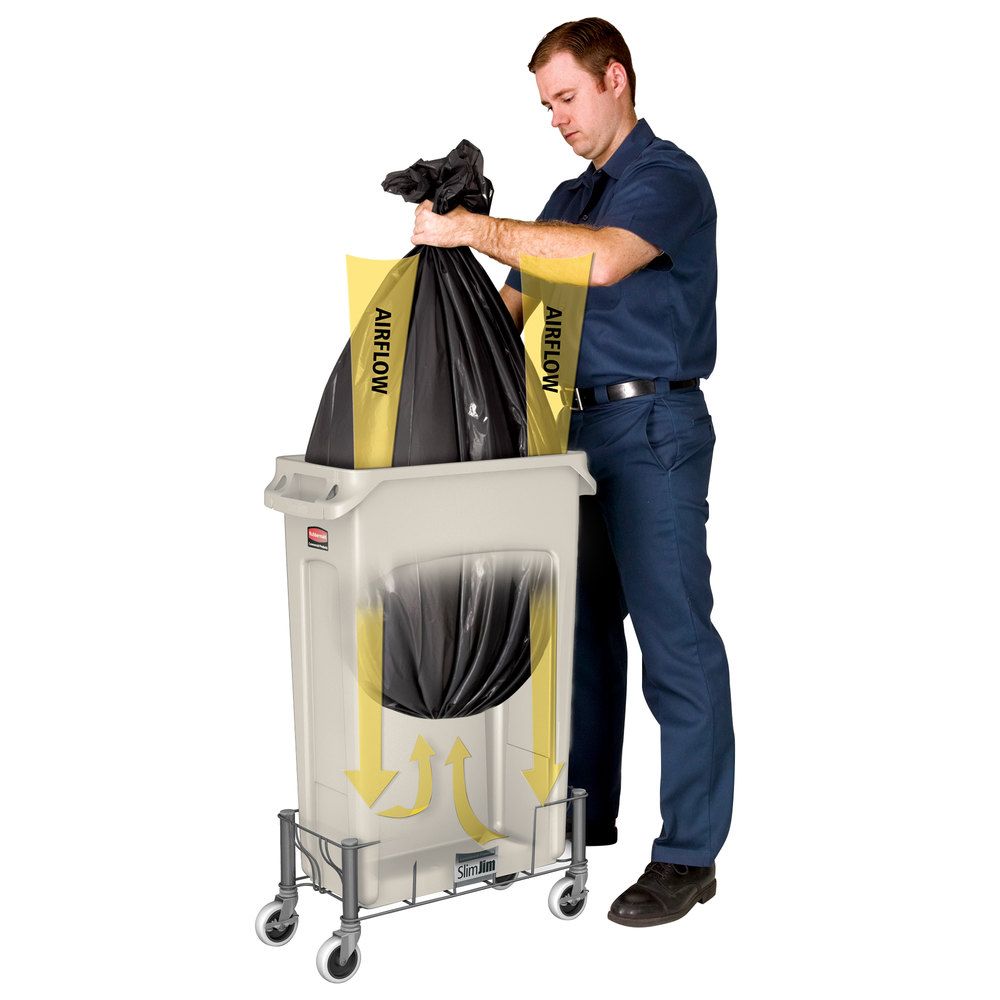 Rubbermaid Slim Jim szemetes kuka- 87 literes-bézs