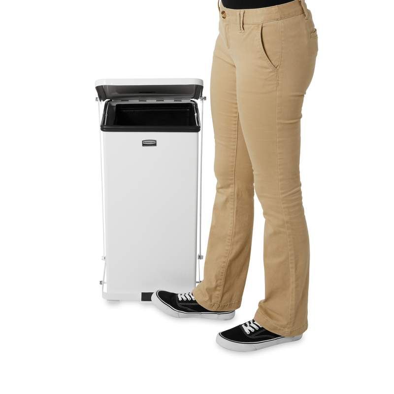 Rubbermaid acél pedálos szemetes 25L- fehér