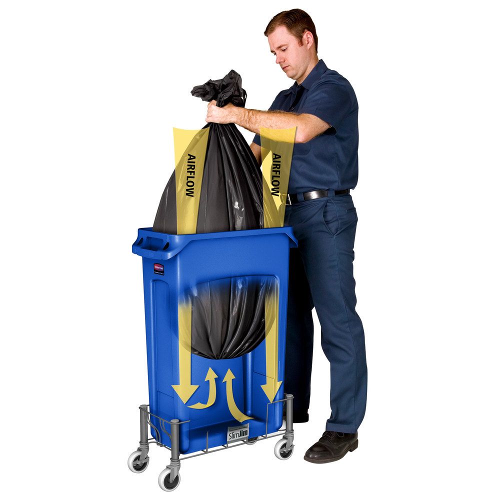 Rubbermaid Slim Jim szemetes kuka- 87 literes-kék