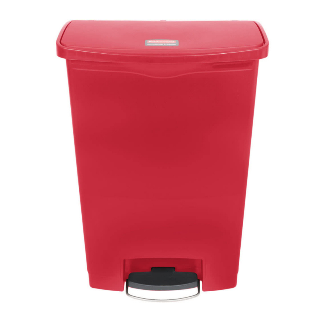Rubbermaid Step-on keskeny pedálos szemetes kuka- piros- 90 literes