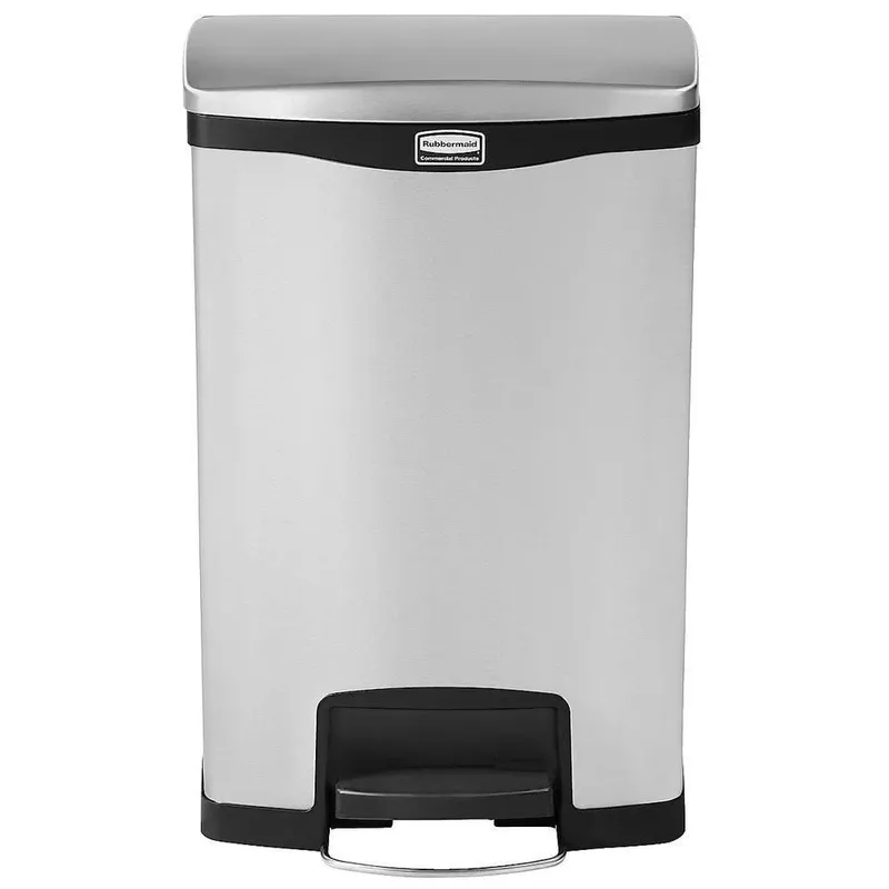 Rubbermaid Step-On rozsdamentes pedálos szemetes-50L- fekete-metál