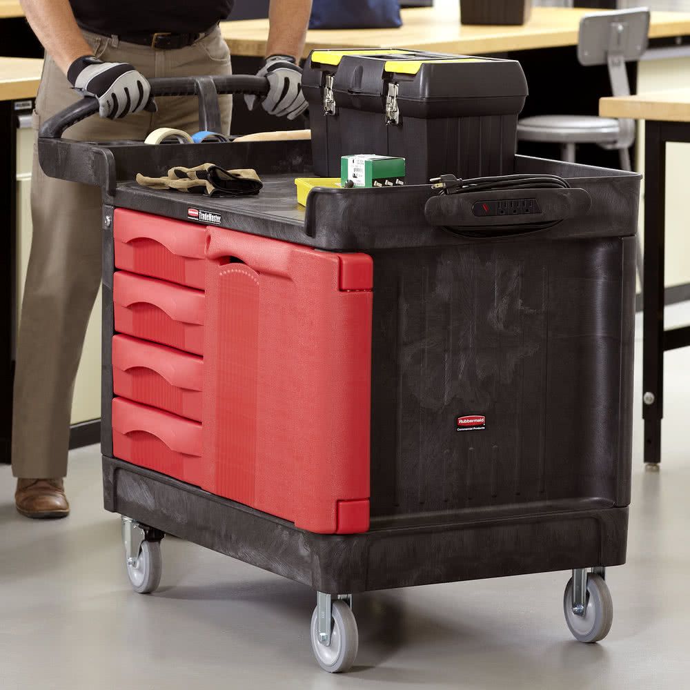 Rubbermaid TradeMaster zárható szerszámos kocsi-4 fiókos és 1 ajtós