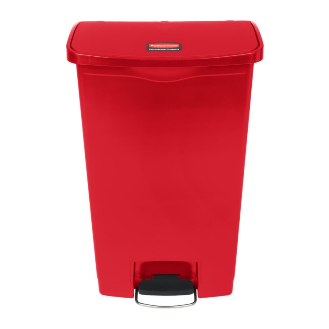 Rubbermaid Step-on keskeny pedálos szemetes kuka, piros- 68 literes