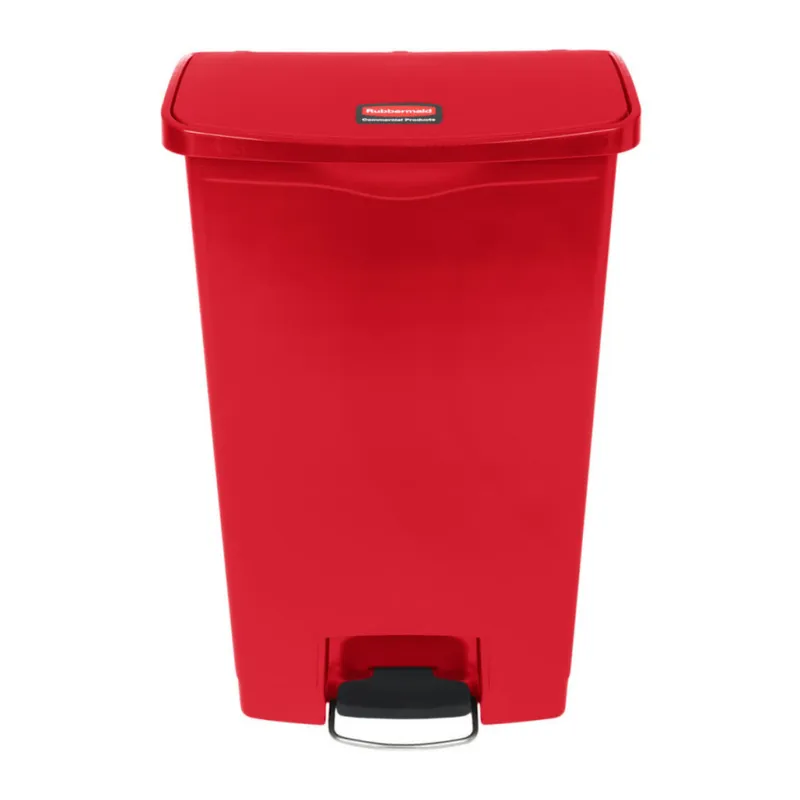 Rubbermaid Step-on keskeny pedálos szemetes kuka, piros- 68 literes