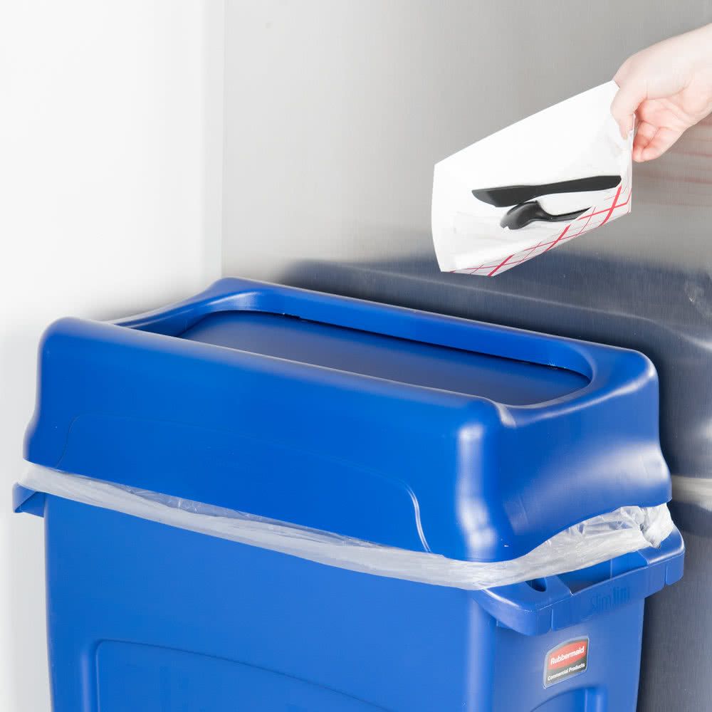 Rubbermaid Slim Jim szemetes kuka tető- "swing"- kék