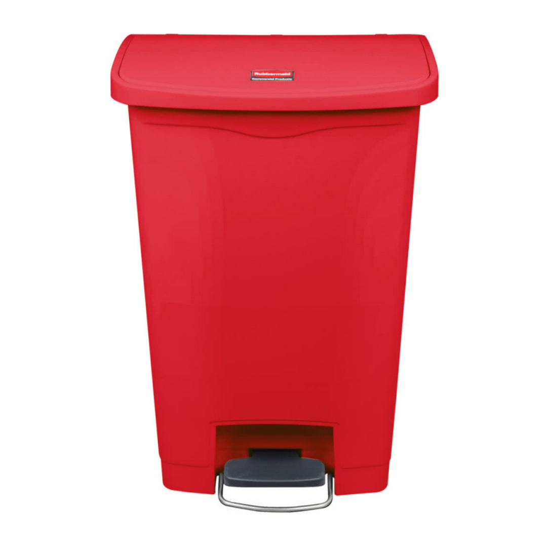 Rubbermaid Step-on pedálos keskeny szemetes kuka-piros-50 literes