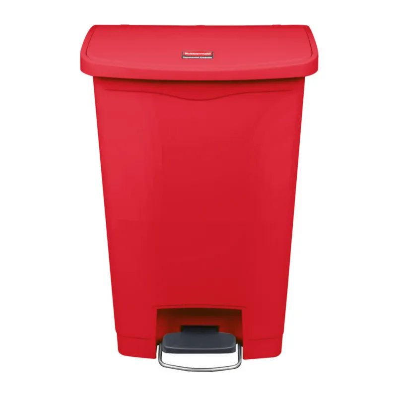 Rubbermaid Step-on pedálos keskeny szemetes kuka-piros-50 literes
