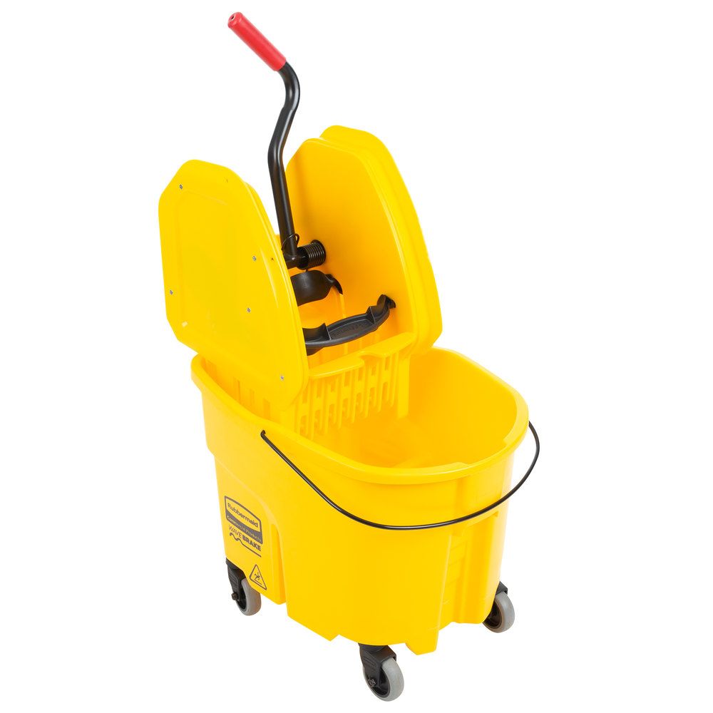 Rubbermaid WaveBrake felmosókocsi, mop facsaróval, kifröccsenésgátlóval - sárga