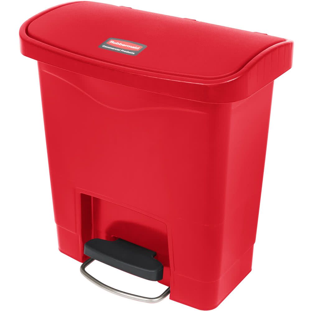 Rubbermaid Step-On keskeny szemetes kuka-15 L -piros
