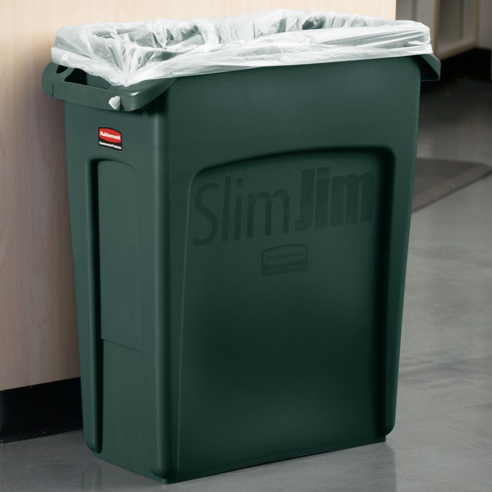 Rubbermaid Slim Jim keskeny szemetes kuka 60L-zöld