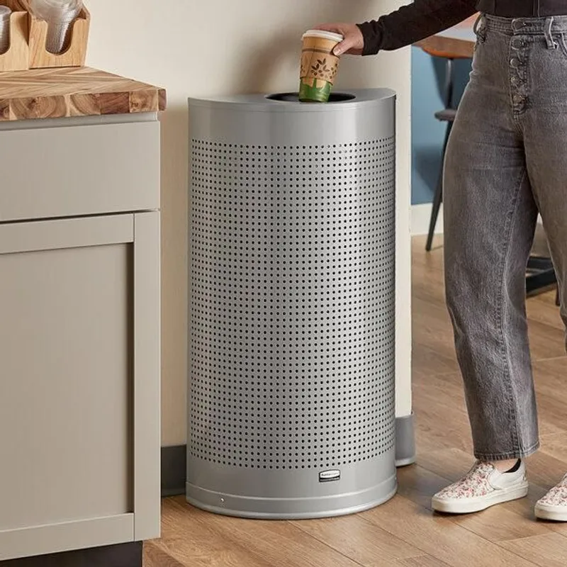 Rubbermaid design szemetes félkör alakú 45L-ezüst