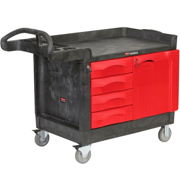 Rubbermaid TradeMaster zárható szerszámos kocsi-4 fiókos és 1 ajtós