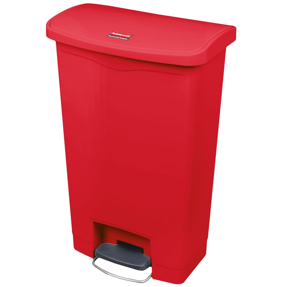 Rubbermaid Step-on pedálos keskeny szemetes kuka-piros-50 literes
