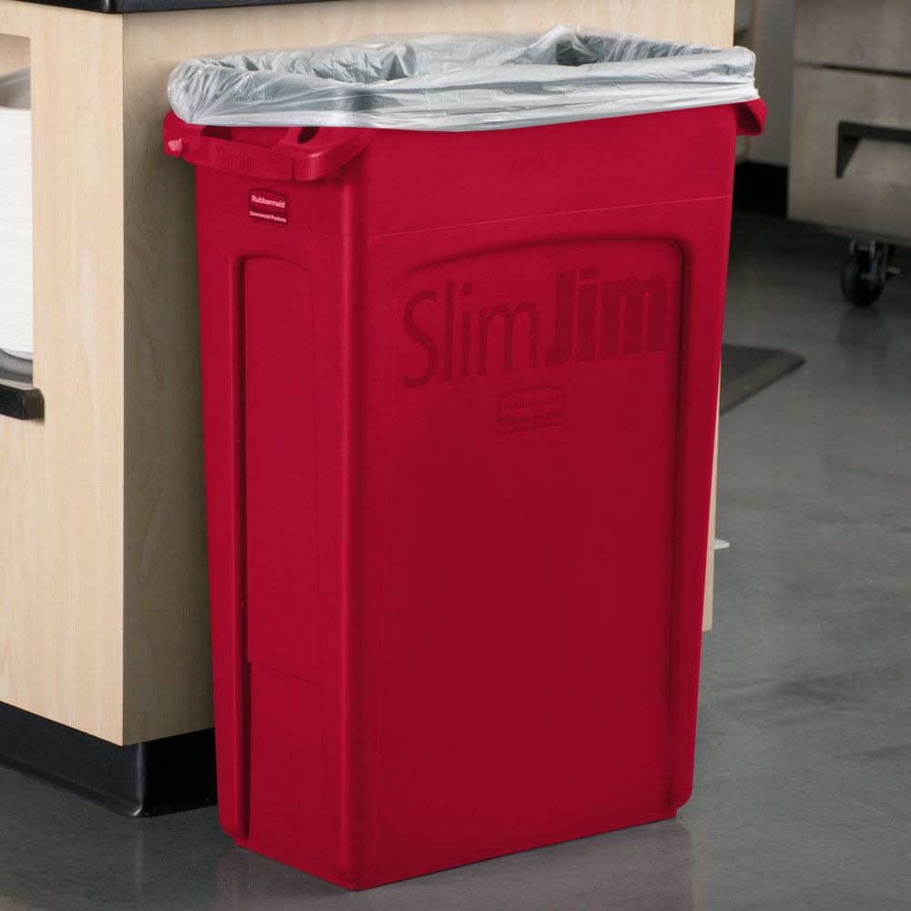 Rubbermaid Slim Jim szemetes kuka- 87 literes-piros