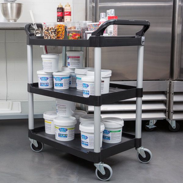 Rubbermaid kisméretű szervízkocsi, fekete