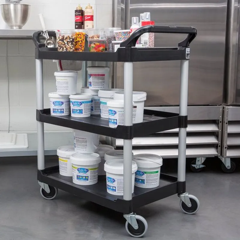 Rubbermaid kisméretű szervízkocsi, fekete