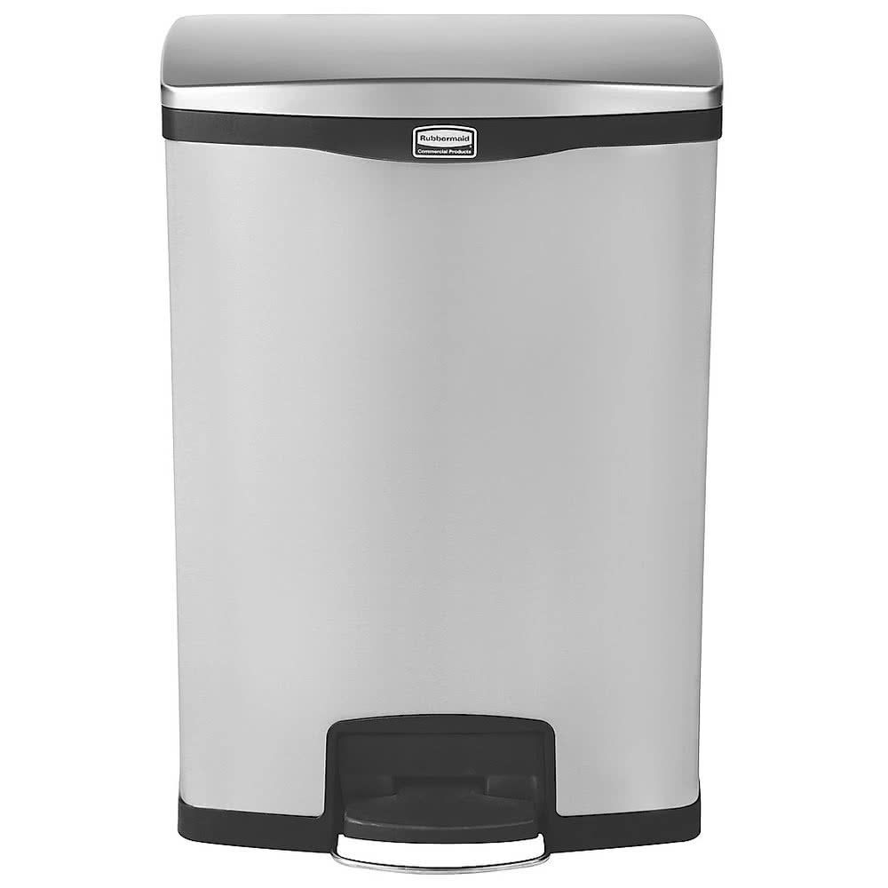 Rubbermaid Step-On rozsdamentes acél pedálos szemetes 90L-fekete/metál