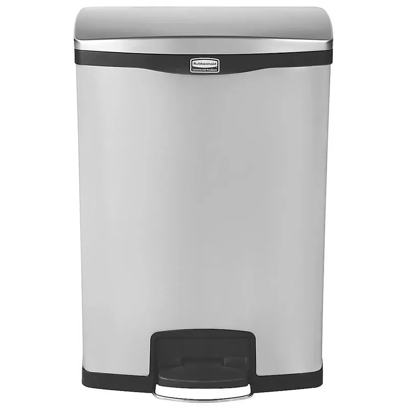 Rubbermaid Step-On rozsdamentes acél pedálos szemetes 90L-fekete/metál