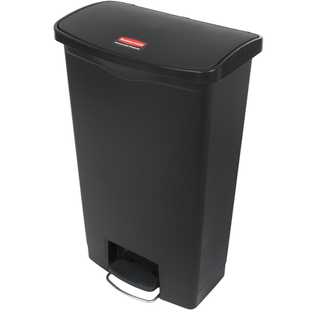 Rubbermaid Step-on keskeny pedálos szemetes kuka- fekete- 68 literes