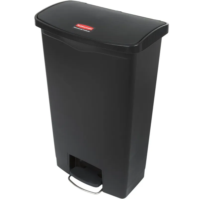 Rubbermaid Step-on keskeny pedálos szemetes kuka- fekete- 68 literes
